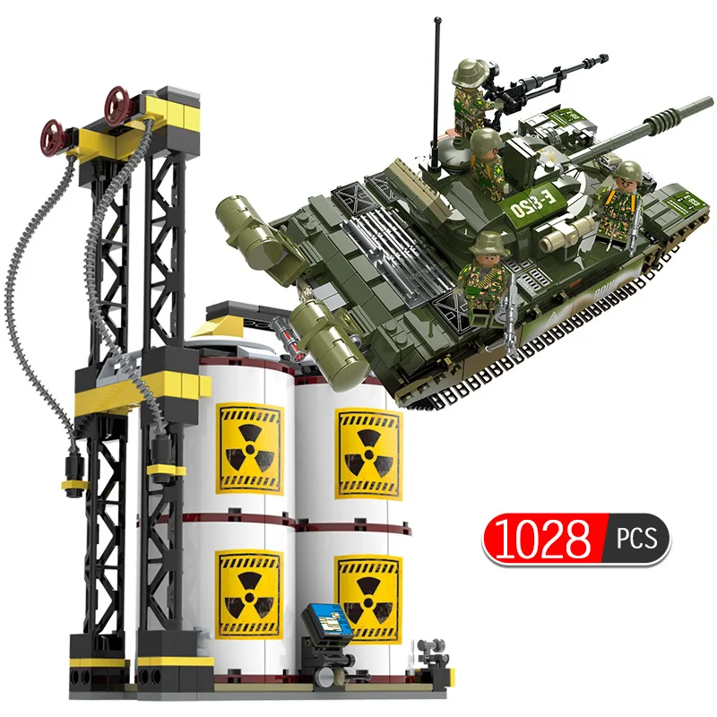 

1028pcs Military Series Russia T-72 Main Battle Tank Compatible WW2 Army Soldier Action Figures Building Blocks Toys for Kids