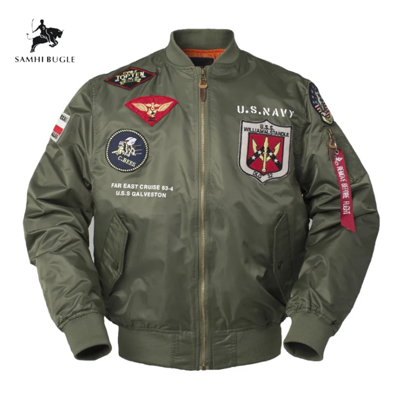 

Men Jacket 2019 Vintage Streetwear Hip Hop Military Coats Clothes Letterman Punk Bomber Flight Air Force Pilot Jacket Men