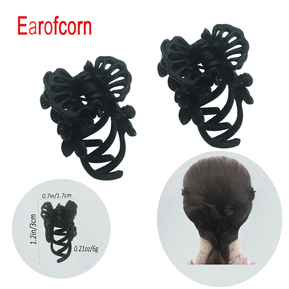 

Earofcorn Simple Black color Hair Clip Claws Flowers Style Cute Girl Hair Accessories Headdress Boutique 2 Packs