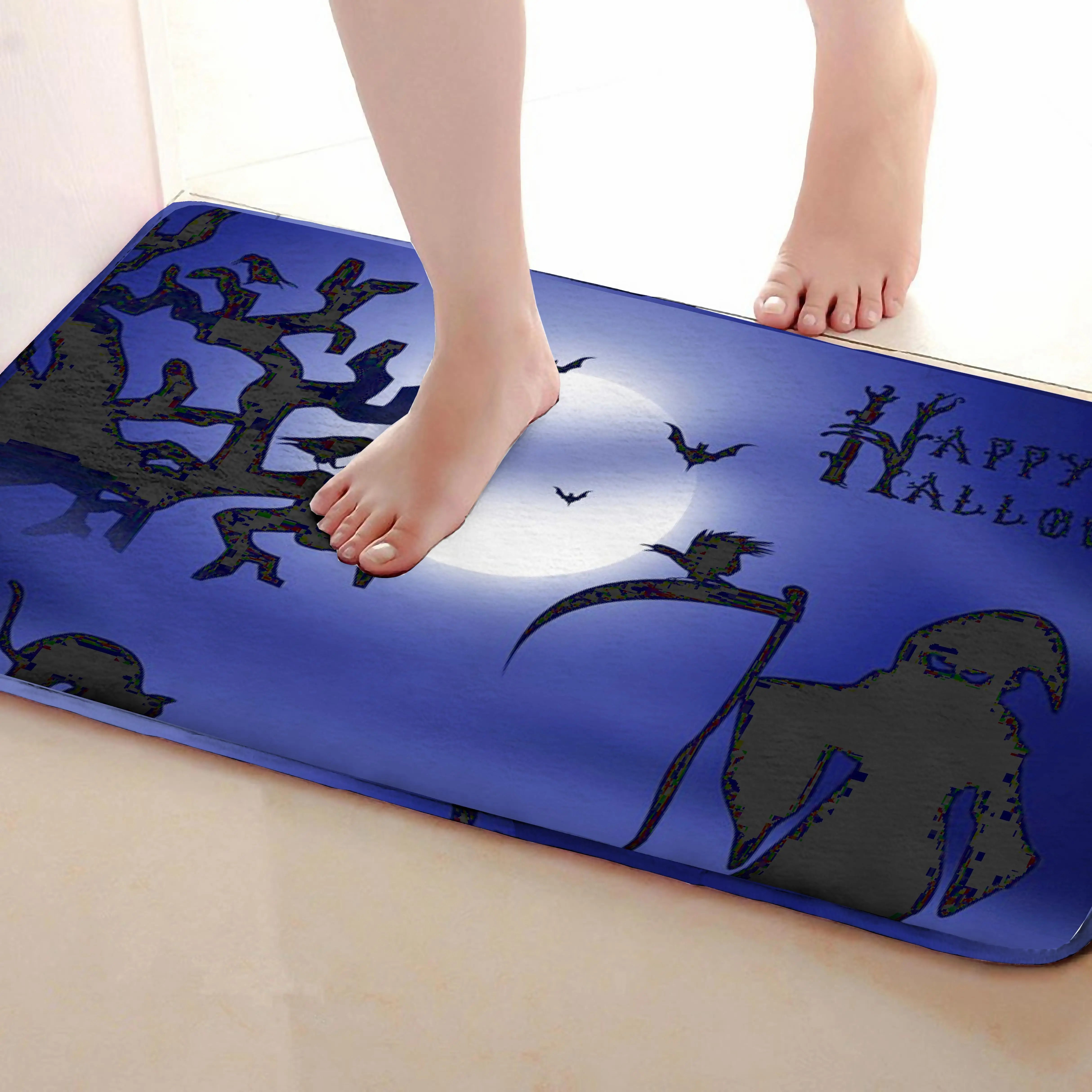 Счастливый Хэллоуин стиль Коврики для улицы, смешной Противоскользящий коврик для ванной, дверные коврики, дверные коврики под входную дверь