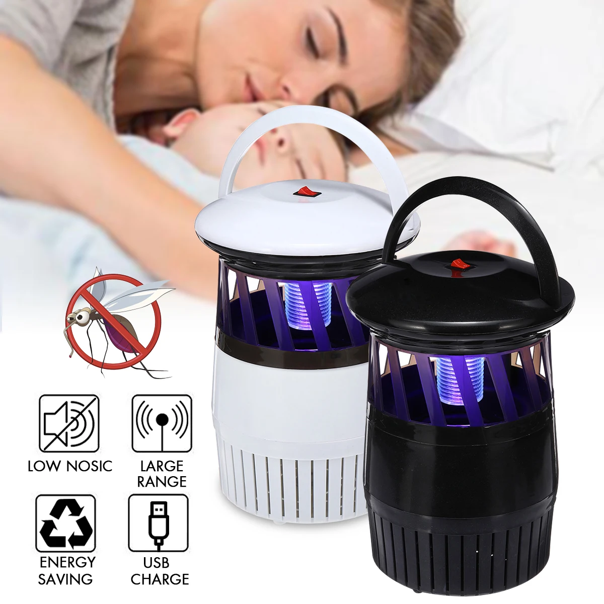 1Pcs USB Electric Mosquito Killer Lamp LED UV Light Lamp Bug Insect