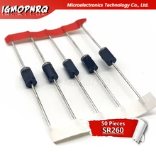 50 шт. SR260 SB260 2A 60V DO-15 диод Шоттки