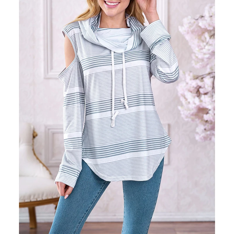cold shoulder zip hoodie
