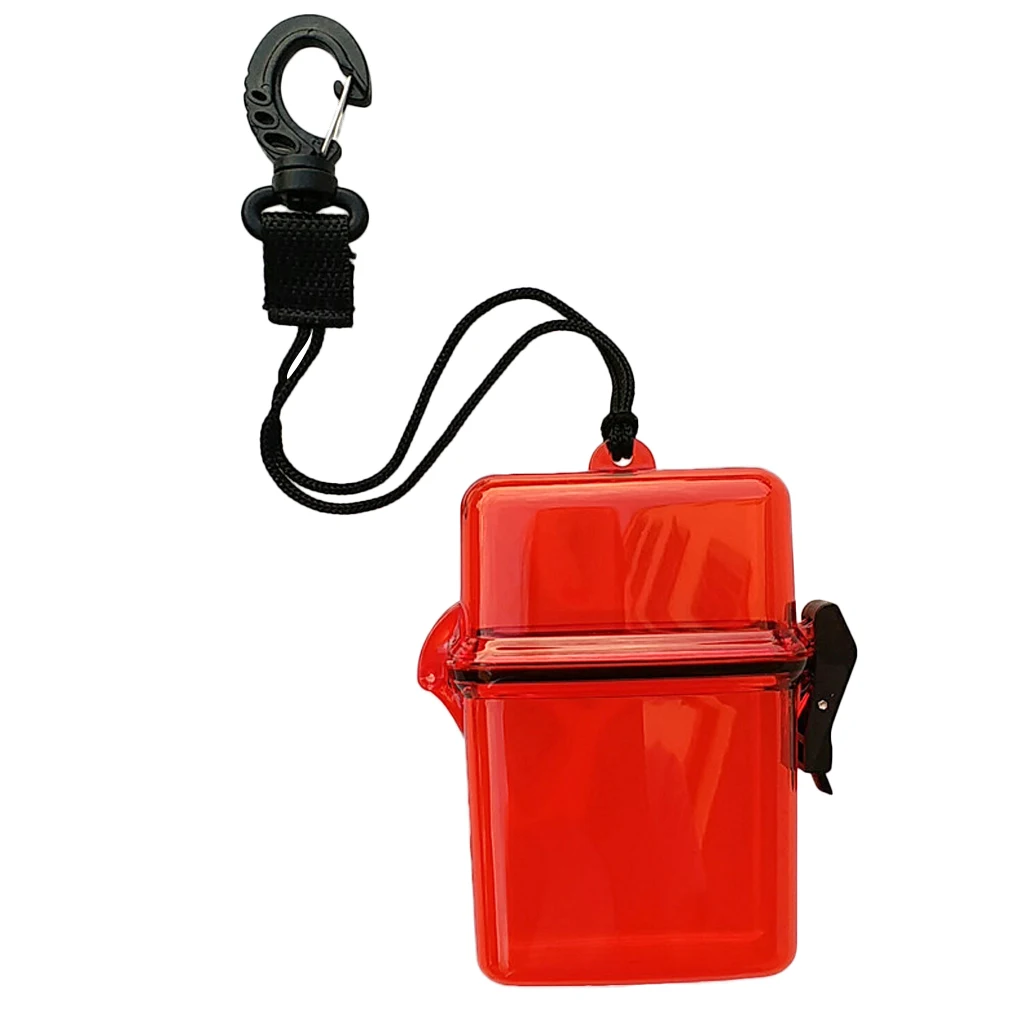 ABS Plastic Waterproof Dry Box Case Capsule Storage Container & String Clip for Scuba Diving Diver Surfing Kayaking Accessories