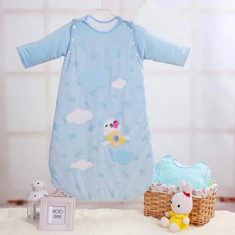 Хлопковый детский спальный мешок с длинным рукавом зимний От 0 до 2 лет для сна