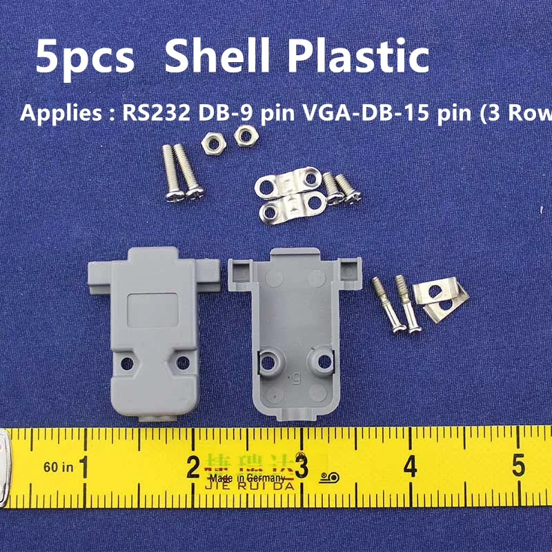 5 шт. RS232 DB9 Pin 2 ряда/VGA DB15 3 ряда серийный штекер в сборе корпус пластик высокое