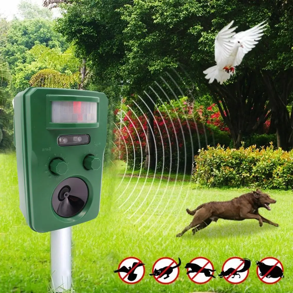 

Solar Animal Drive Supersonic Wave Infrared Light Flash Drive Pet Dog Cat Supersonic Multi-function Bird Repeller Garden