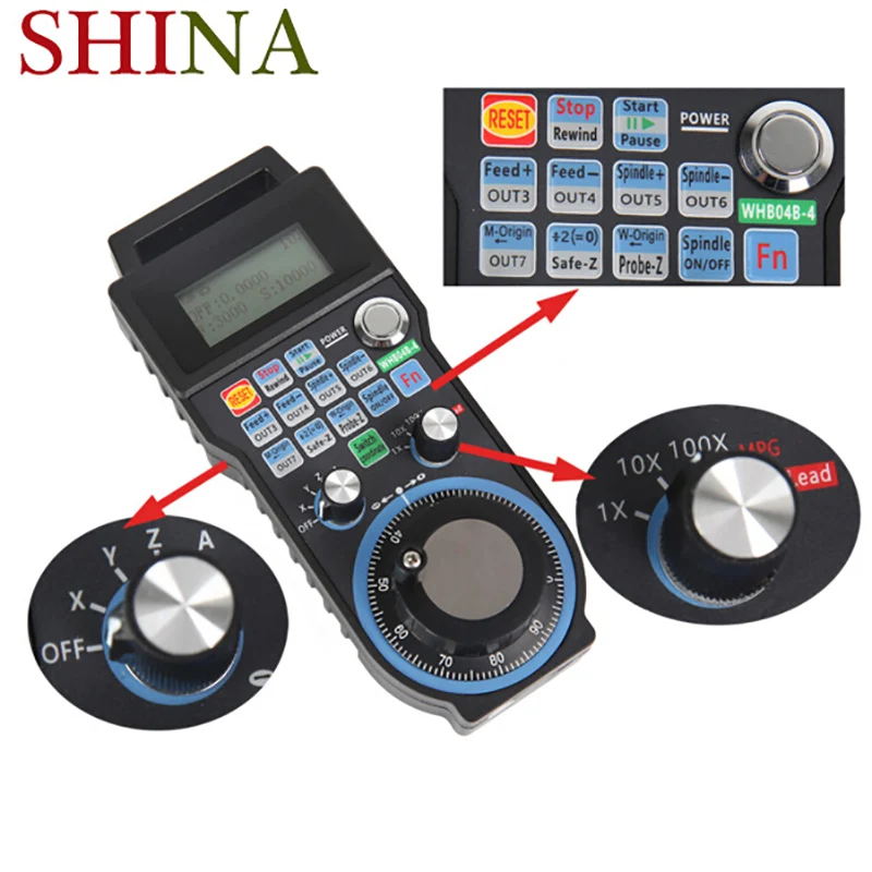 Engraving Machine Tools & accessories New 4 Axis Wireless CNC Handwheel Mach3 MPG Pendant Manual Pulse Generator MPG hand wheel Engraving Machine Tools & accessories New 4 Axis Wireless CNC Handwheel Mach3 MPG Pendant Manual Pulse Generator MPG hand wheel