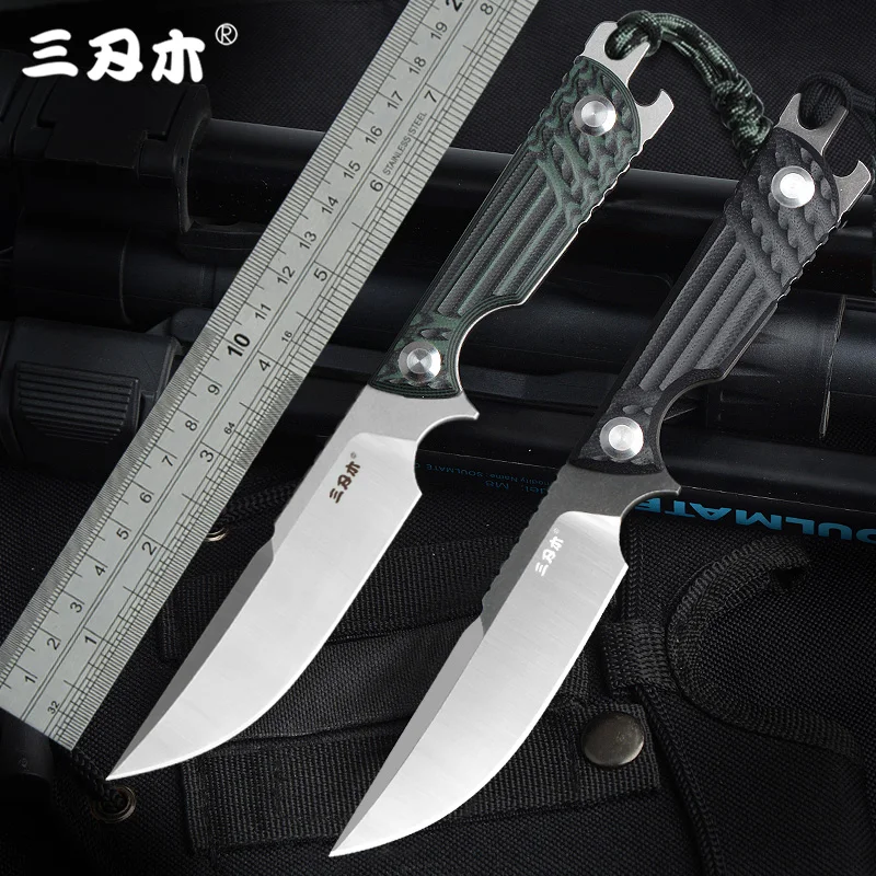 Нож Sanrenmu S721 с фиксированным лезвием 8Cr14Mov G10 Ручка для кемпинга выживания