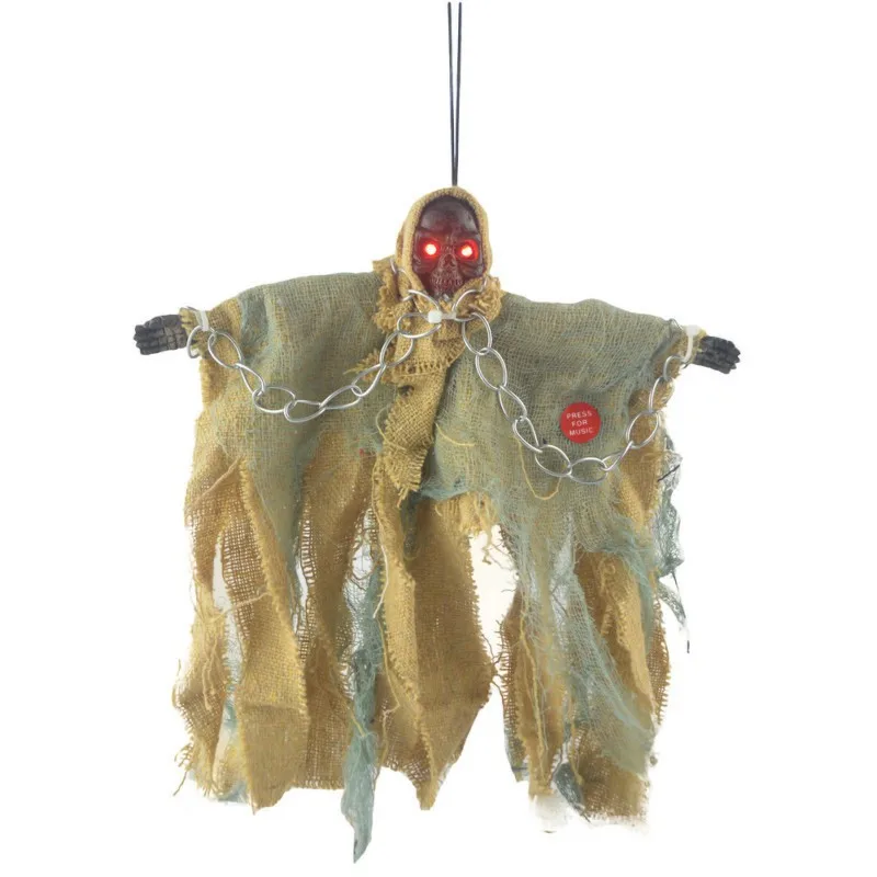 

Halloween Hanging Ghost Shape Door Hanging Ghost Festival Electric Skull Resin Bar Haunted House Layout Lighting Ornament Prop