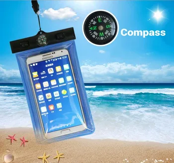 

Underwater 100% Sealed Pouch Diving Unverwater Bag Case with Compass for iPhone 6s 6 Plus 5S for Samsung or other Smart phone