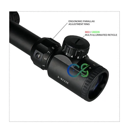 Tactical Rifle Scope Vermelho Iluminado Caça Riflescope Gs1-0306 Ppt 3-9x32e 6 Esporte e Lazer