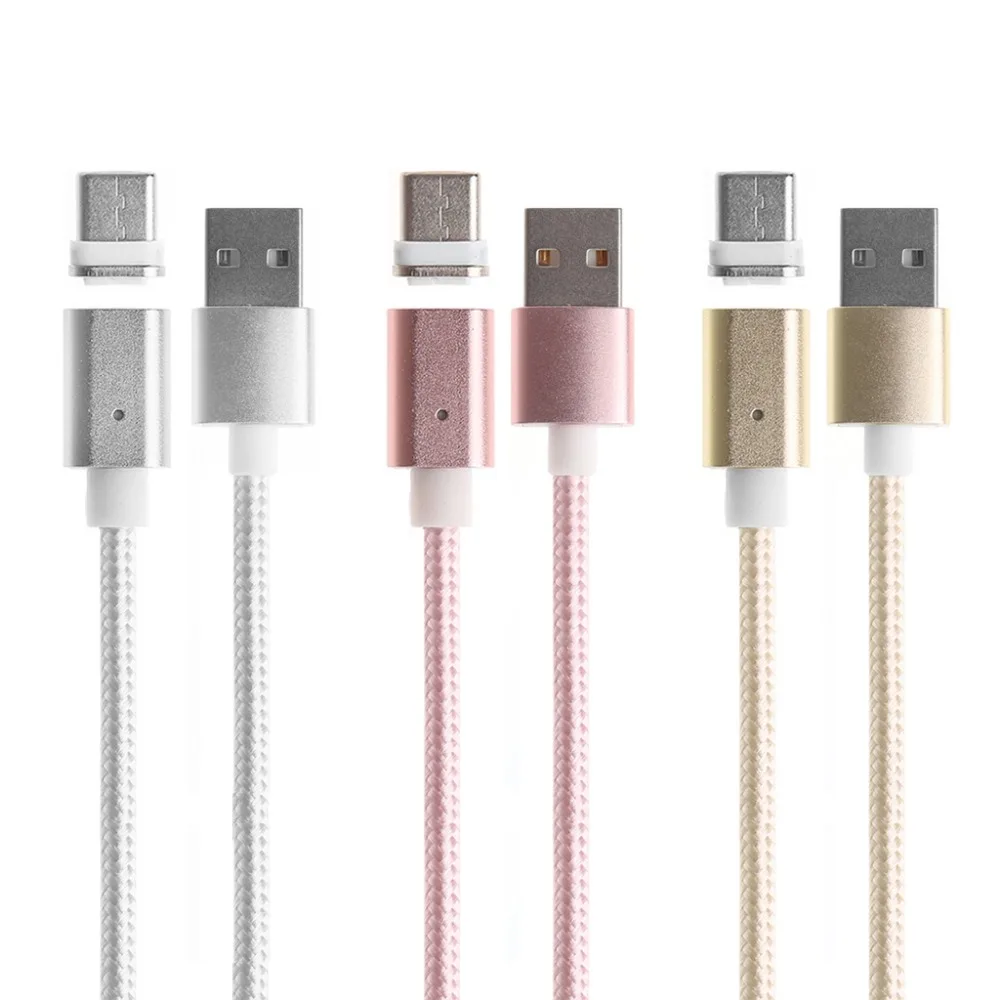 

1M Magnetic USB 3.1 Type C Data Sync Charging USB-C Braided Cable For Xiaomi Huawei
