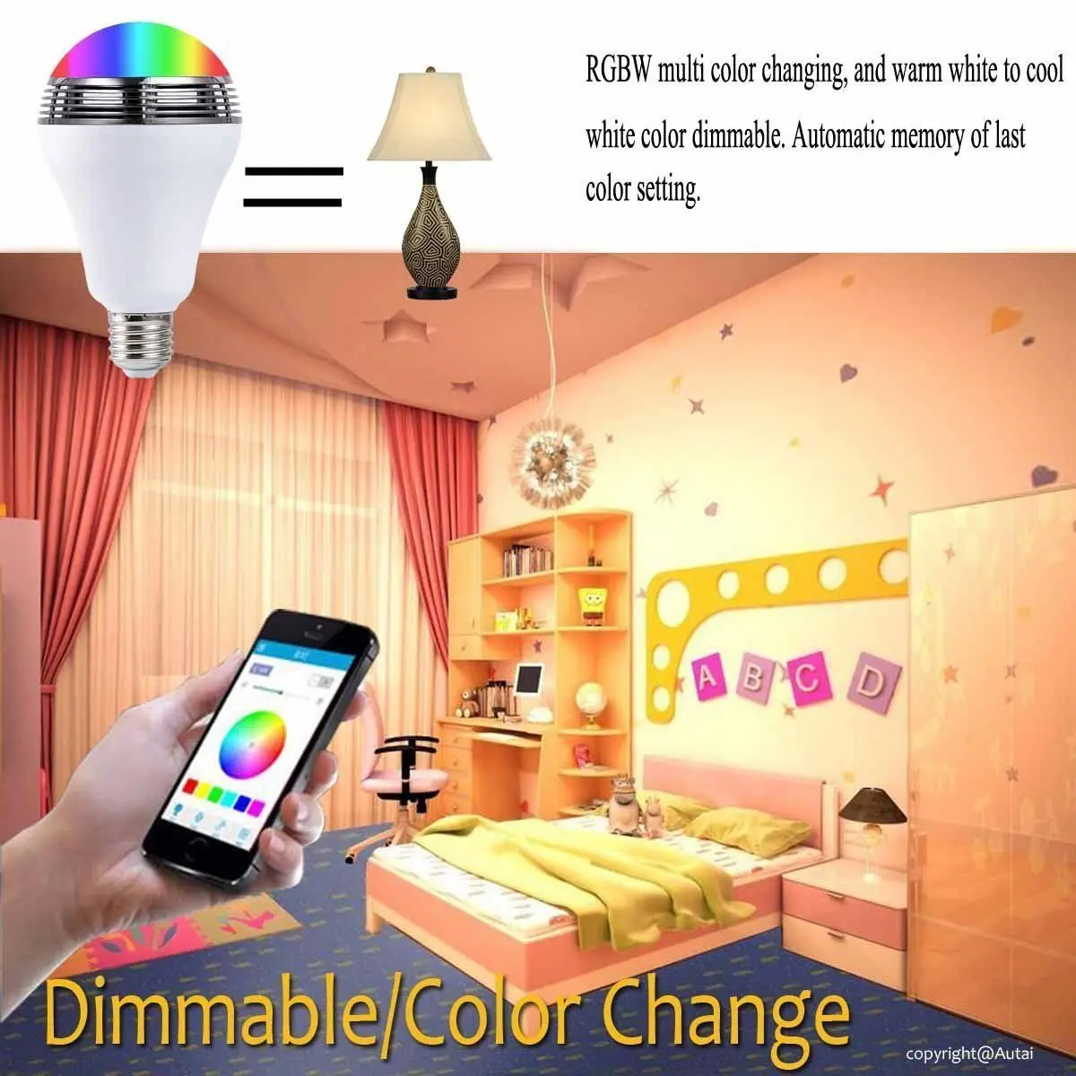 Горячая Смарт-лампочка WIFI 9 Вт RGB Волшебная лампочка свет музыка Bluetooth Пробуждение свет совместим с Alexa и Google Assistant Прямая поставка