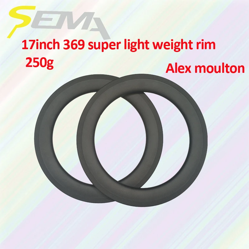 Sema-alex moulton用の17インチ369〜50カーボンロード自転車リム,軽量,250g,カスタマイズ可能