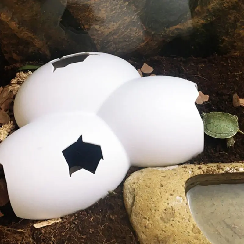 Reptile Hiding Cave Animal Pet Case Egg Shell Decoration For Turtle