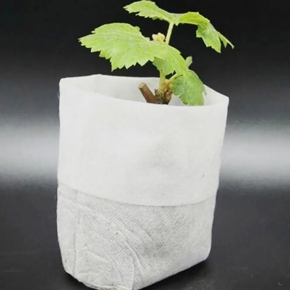 

100Pcs Seedling Bag Nursery Pots Non-woven Fabrics Seed-Raising Bags Nutrition Cup Garden Supply 8x10cm