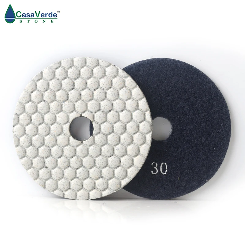 3pcs/set 4 inch diamond 100mm dry polishing pads for dry polishing