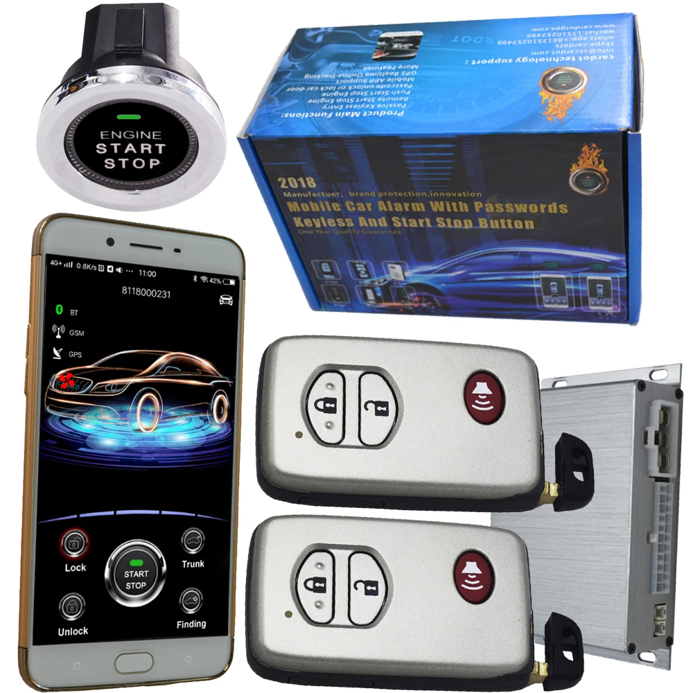 

bluetooth keyless auto car alarm car engine start stop kit keyless go ignition solution smart phone door locks gps key locator
