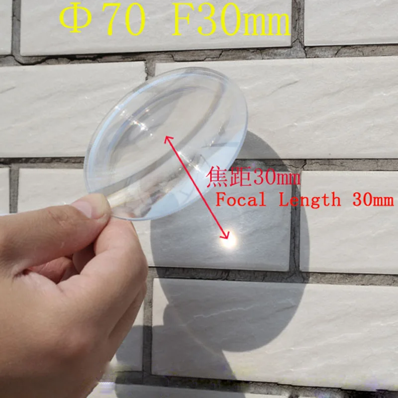 

1pc 70mm Diameter Round Plastic Fresnel Condensing Lens Focal Length 3x Plane Magnifier,Solar Concentrator Lens