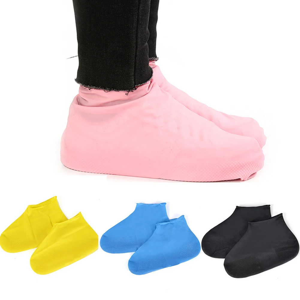 

1 Pair Reusable Latex Waterproof Shoes Covers Anti-Slip Overshoes Rubber Rain Boots Shoes Protector Accessories Couvre Chaussure