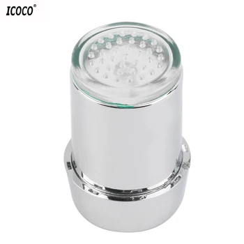 

ICOCO LED Light Temperature Sensor Water Faucet Tap Intelligent Recognition Temperature 3 color RGB Shower Head Kitchen