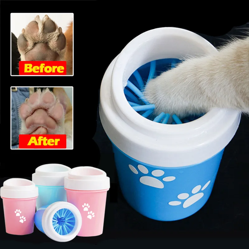 Dirty Paw Washer for Small Large Dogs Pet Feet Washer Portable Pet Dog Dirty Paw Cleaning Cup Muddy Dog Cat Grooming Brushes