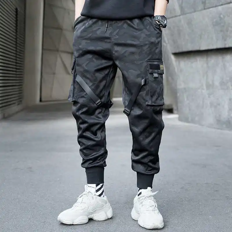 

2019 Men Multi-pocket Harem Hip Pop Pants Trousers Streetwear Sweatpants Hombre Male Casual Fashion Cargo Pants Men Jogger Pants