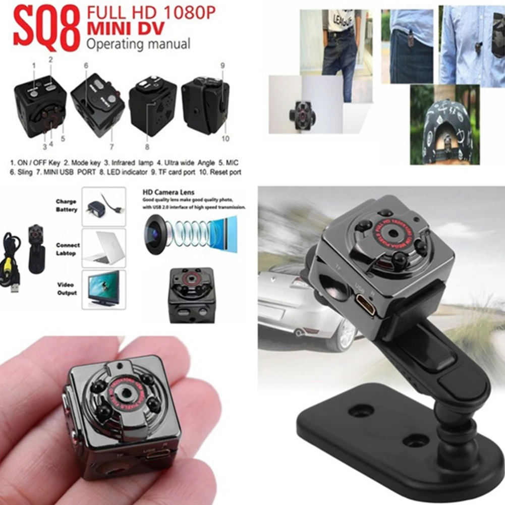 Мини камера видеорегистратор sq8 mini dv hd 1080p инструкция