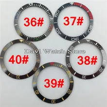 38 мм черные/кофейные керамические часы без оправы вставки подходят автоматический механизм мужские часы