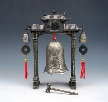 

Set Metal Arch Chinese FENG SHUI Carp Fish Dragon Chime Bells Gong Home Decor gift metal handicraft
