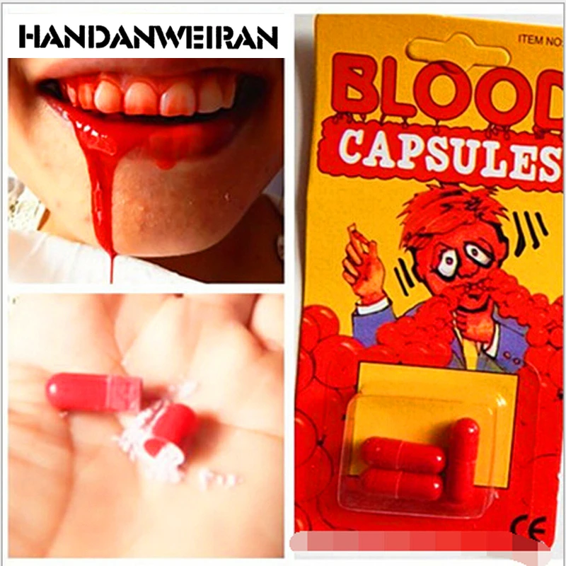 

Strange new toys April fools day those trick items toys Horror scary prop Blood Pill