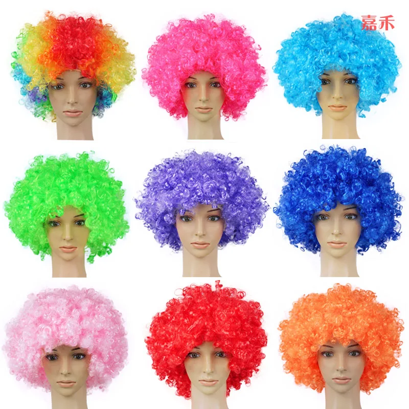 Perruque Short Perucas  Promotion Synthetic Wigs Cosplay Wig Free Shipping Cheap Hot Sale 120g 15color Afro Multicolor Fans