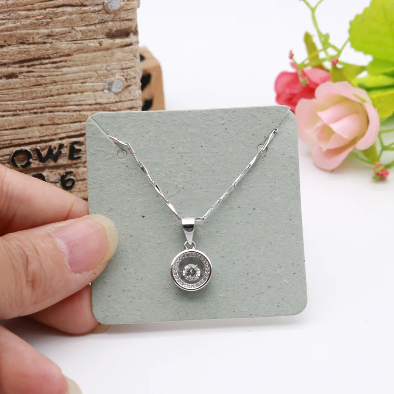 

100pcs/lot 5x5cm Blank Light Green Jewelry Necklace Paper Cards Bracelet Display Cards for Jewelry Necklace Bracelet Packaging