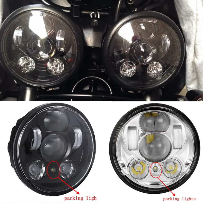 

2 x Harley Motorbike Headlight 5.75" Motorcycle 5 3/4" Led headlamp For Triumph Rocket 3 Harley Dyna Street Bob Iron Breakout