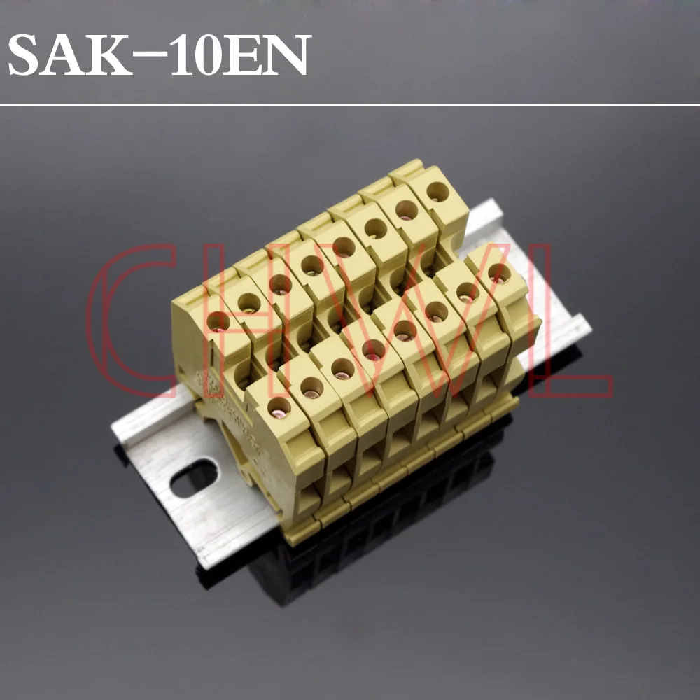 

10pcs/lot SAK-10EN Universal Terminal Blocks Copper Screw Type FREE SHIPPING