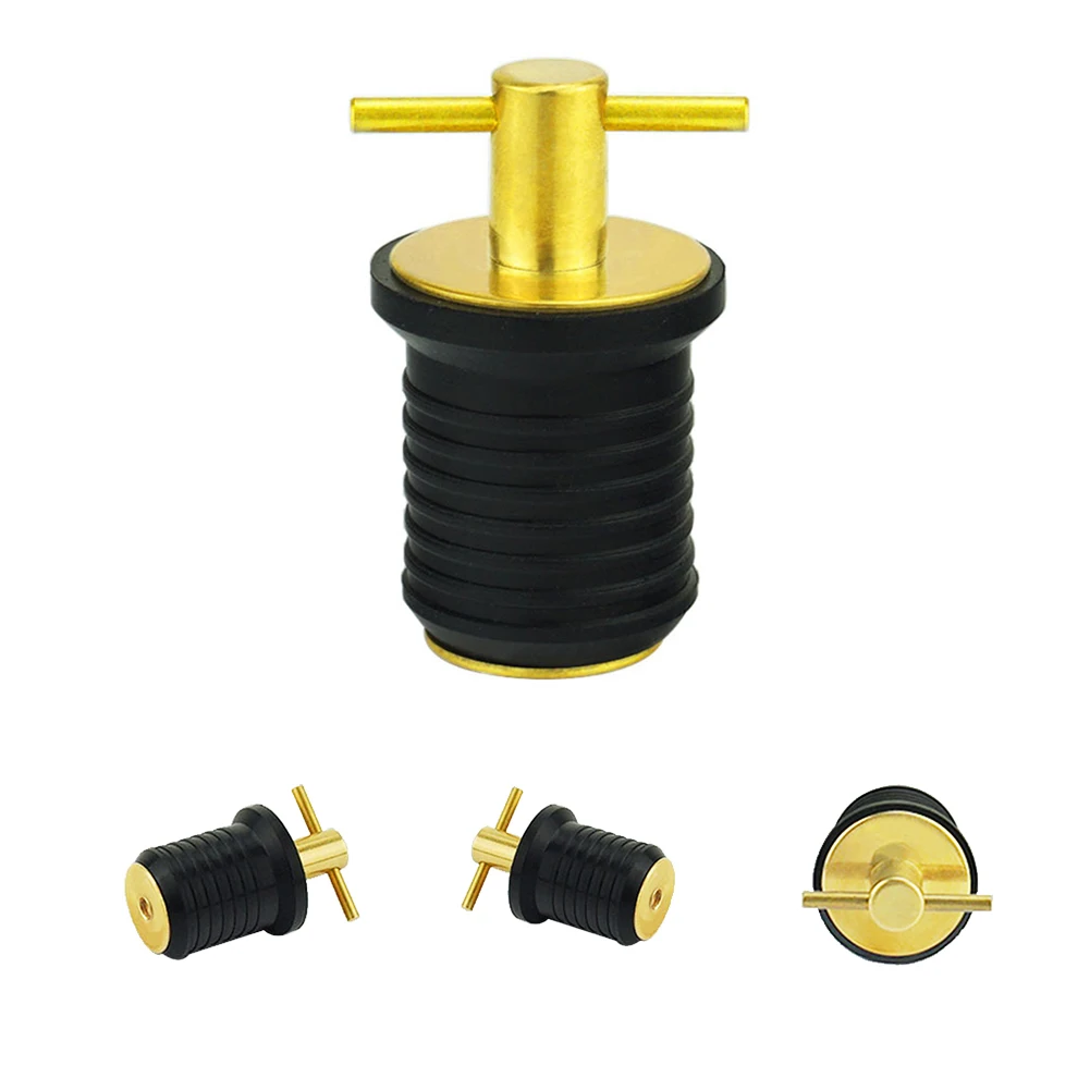 1 Inch Hole Drain Plug Outdoor Rubber Brass Ship Shock Resistant Deck Yacht T-Handle Boat Accessory Watertight Adjustable | Автомобили и