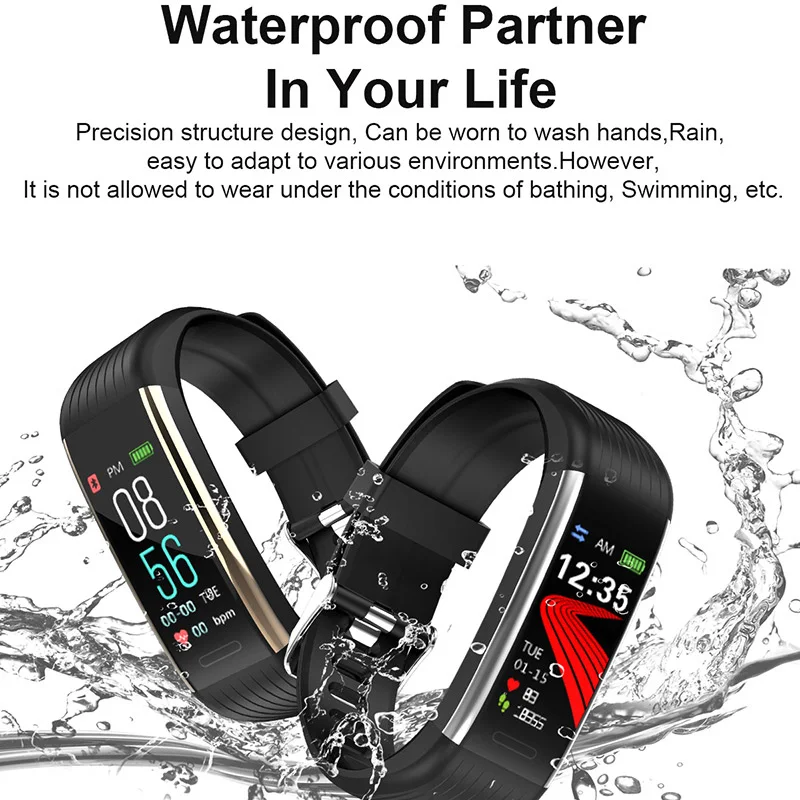 Умный спортивный фитнес-браслет, монитор для измерения артериального давления и сна, IP67, водонепроницаемый смарт-браслет для мужчин и женщин