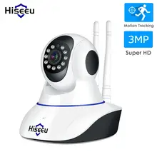 Hiseeu Ультра HD 3MP 1080P Беспроводная ip-камера WiFi 1536P домашняя камера видеонаблюдения CCTV для детей, Kamera Smart Auto Tracking