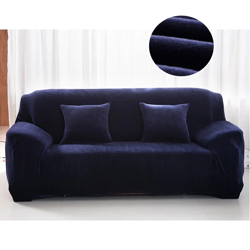 Толстые плюшевые эластичные Чехлы для дивана, хлопок, сплошной цвет, секционный чехол, стрейч, анти-грязный чехол для дивана, чехлы для дивана, для гостиной - Цвет: Color7