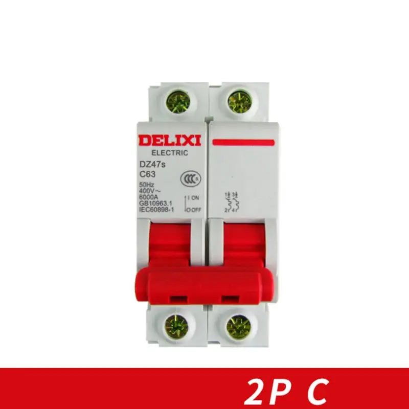 

Miniature Circuit breaker Air switch DZ47S DELIXI MCB 2Pole "C" Curvers 10A-63A 10A 16A 20A 25A 32A 40A 50A 63A
