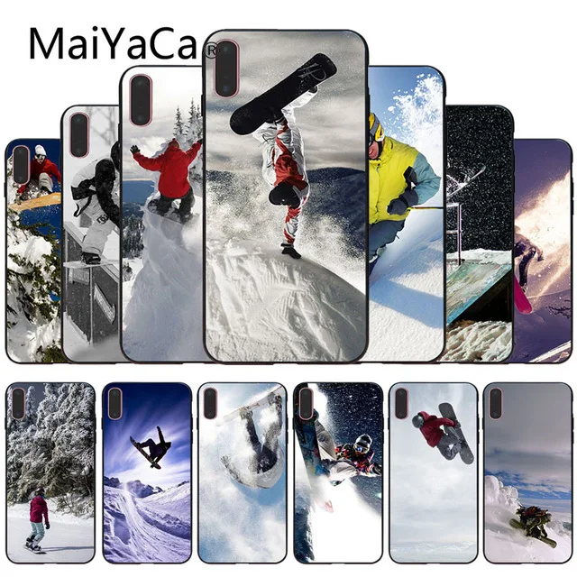 MaiYaCa Cool Sports Snowboarding for iPhone 4S SE 5C 5S 5 6 6S 7 8 Plus X XR XS MAX Black Soft Shell Phone Case Rubber Silicone | Мобильные