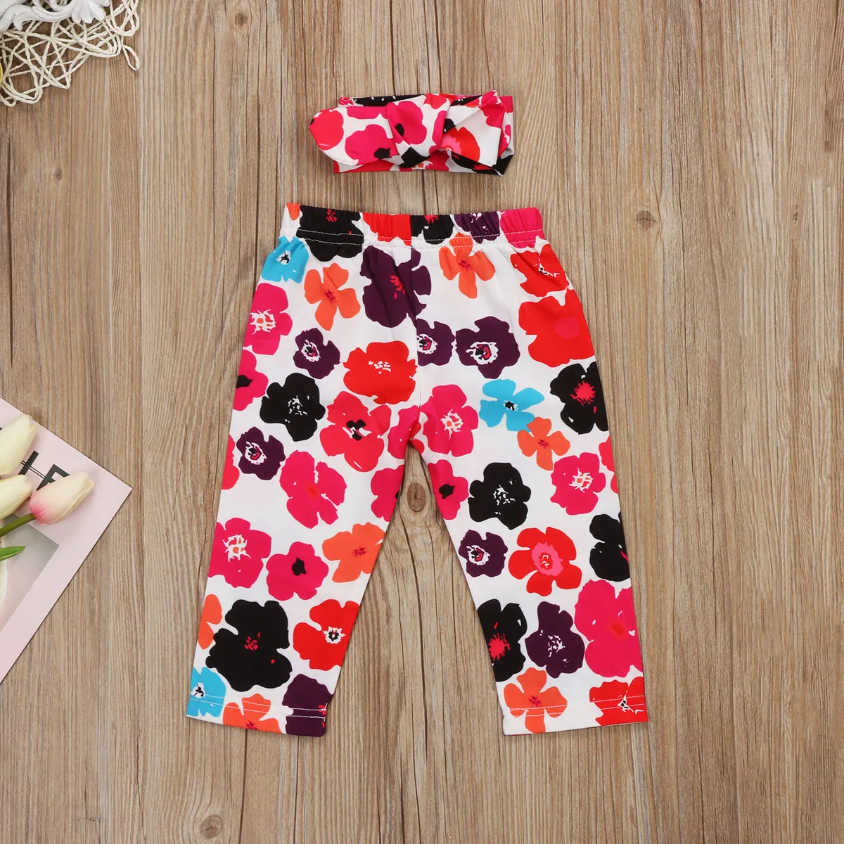 Г. осенние детские брюки хлопковые штаны с цветочным принтом для девочек, леггинсы детские брюки, одежда от 0 до 18 месяцев