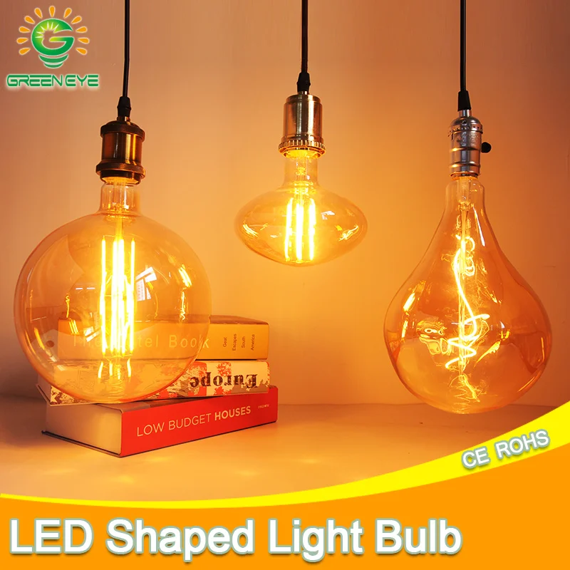 

led bulb edison bulb E27 Retro lamp ST64/G95/G200 strange shape soft filament dimmable led lamp for living room AC220V 240V 110V