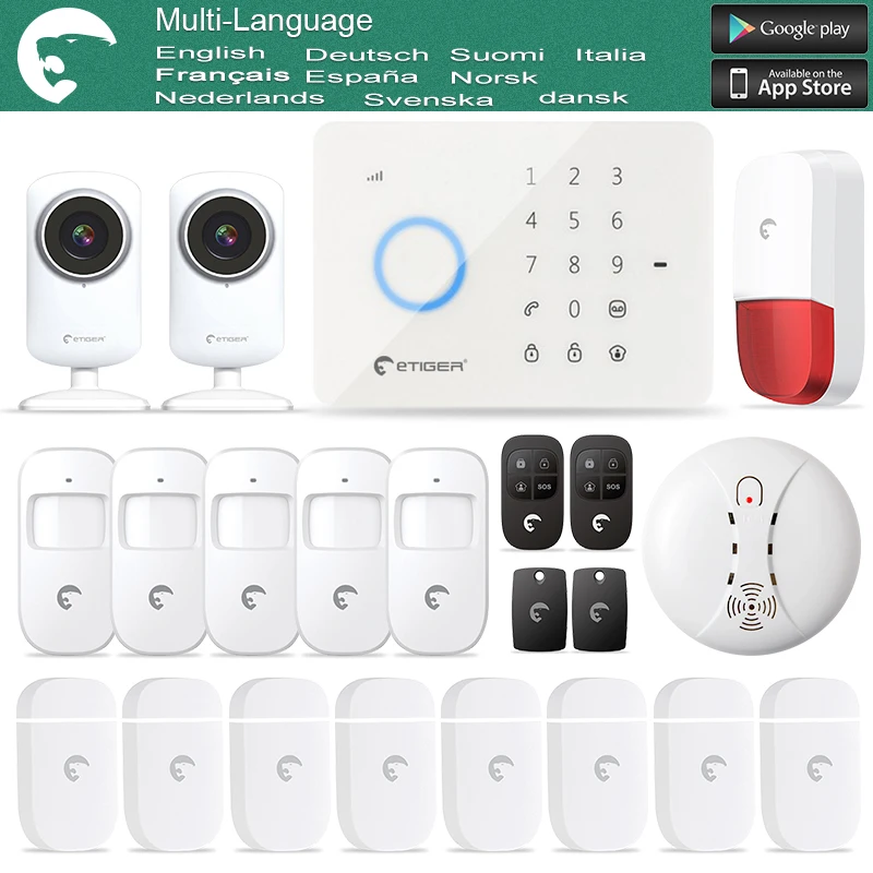 

Burglar Alarm S3B GSM/SMS alarm system For Security+ Two IP Camera as same as chuango G5