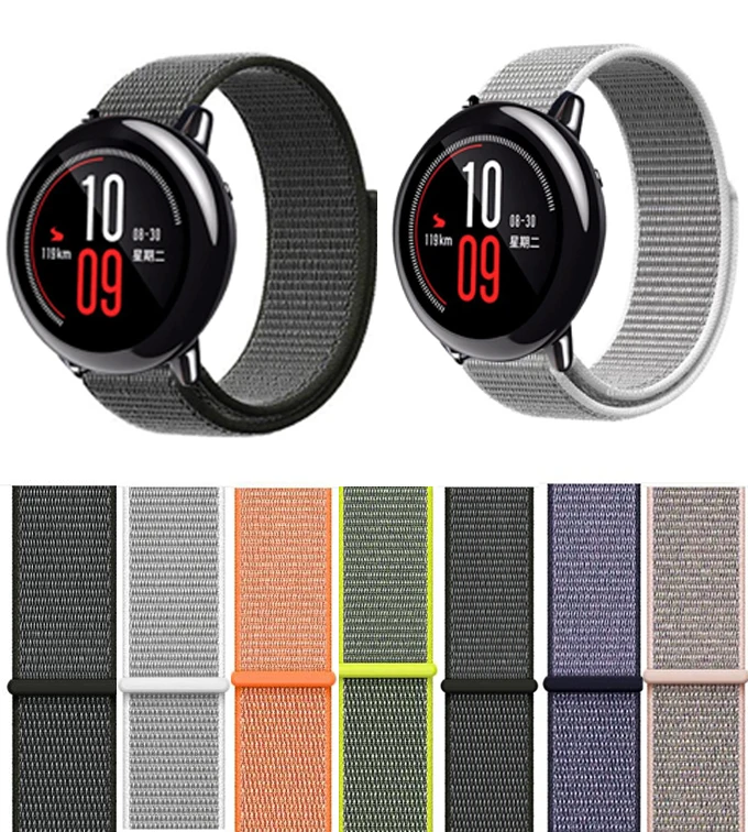 22 мм 20 нейлон петля для samsung Шестерни S3 s2 Спорт Frontier классические часы Band huami amazfit bip