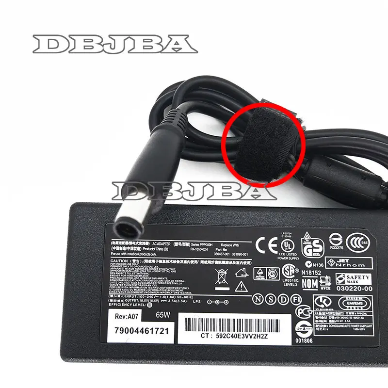 18 5 V 3.5A 65W AC адаптер для ноутбука hp зарядное устройство HP Compaq 6910P 2230s DV5 DV6 DV7 DV4 G50 G60 N193
