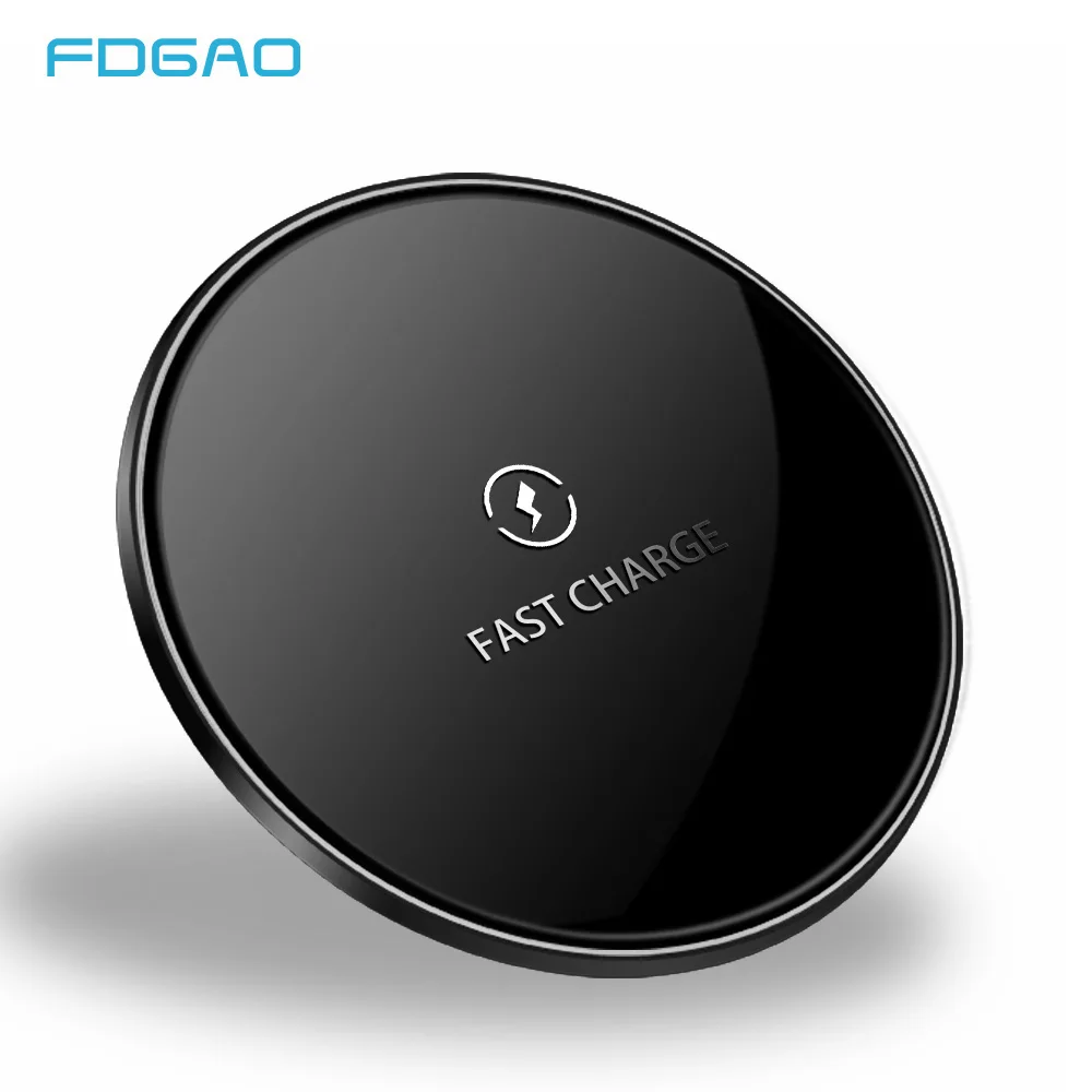 

FDGAO Qi Wireless Charger 10W Fast Glass Charging Pad For iPhone X XR XS Max for Xiaomi MIX 2S 3 for Samsung Galaxy S9 S8 Note 9