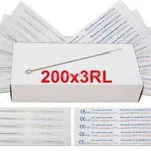 200 шт Одноразовые стерилизованные иглы татуировки из нержавеющей стали иглы татуировки 3RL Круглый вкладыш