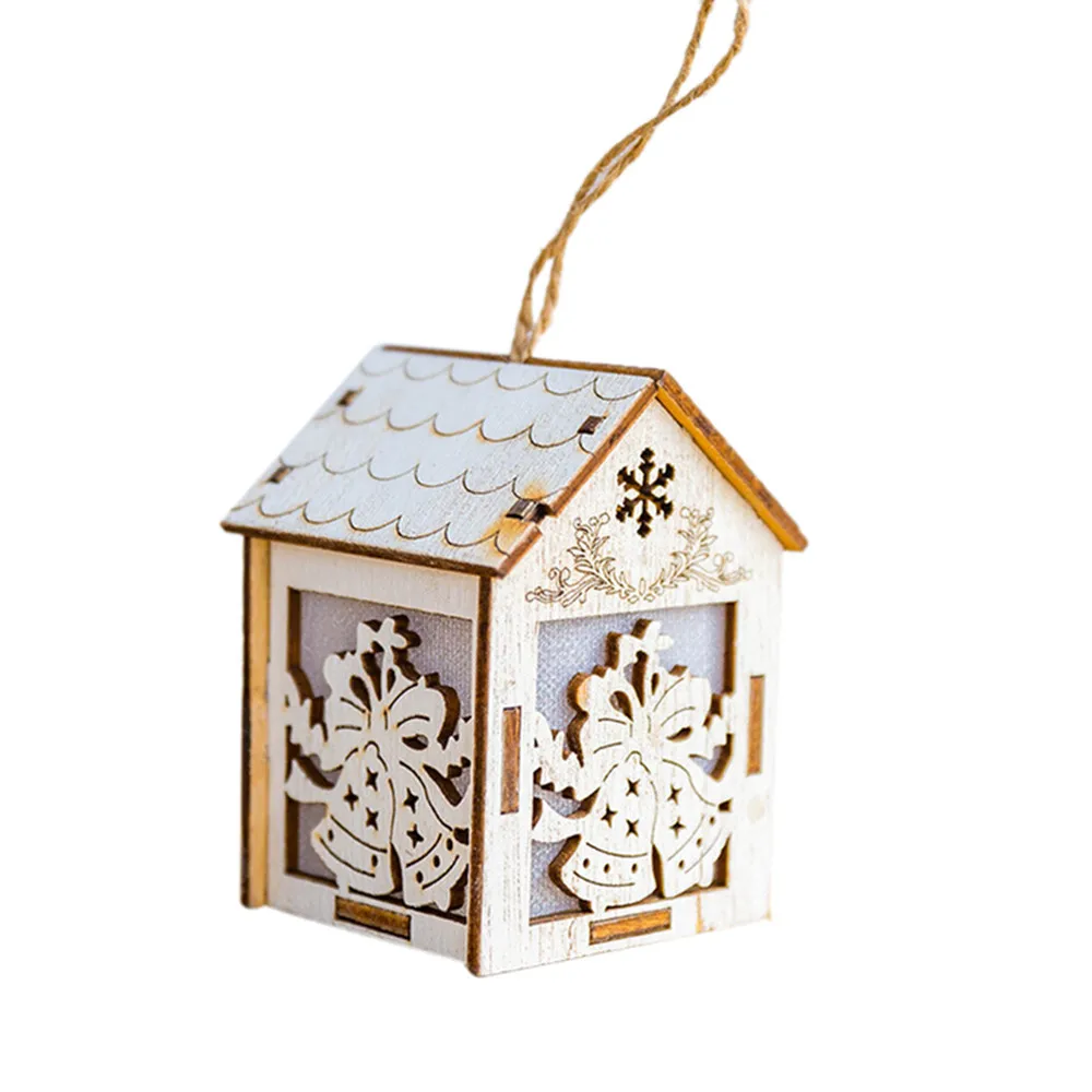 Рождественский светильник для дома, Рождественская елка, подвесной декор, подвеска с буквами, деревянные подвесные рождественские украшения, милый деревянный дом